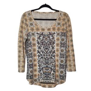 Lucky Brand Size M Lightweight Floral Paisley T Shirt Style Top